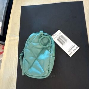 Vera Bradley Teal Quilted Mini key Pouch with Keyring
